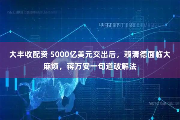 大丰收配资 5000亿美元交出后，赖清德面临大麻烦，蒋万安一句道破解法